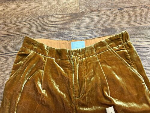 Pantalone donna Ettitwa by Anthropologie taglia small velluto schiacciato oro - Foto 4 di 8