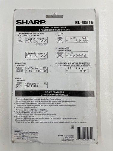 Sharp Memo Master EL-6051B Electronic Organizer NEW - 第 2/2 張圖片
