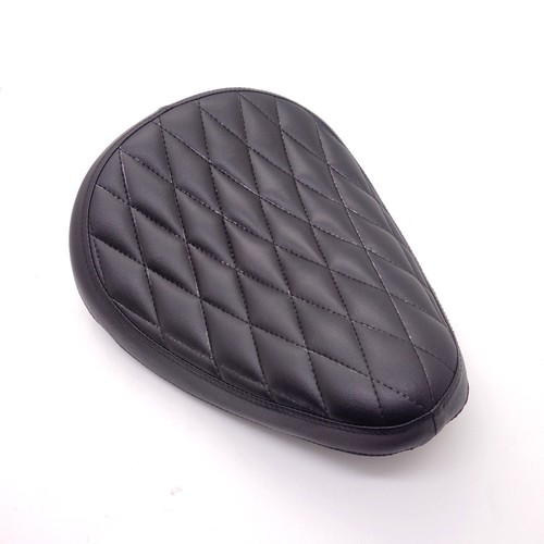 Black Diamond PU Leather Solo Seat Spring & Bracket For Harley Chopper Bobber - Foto 2 di 8