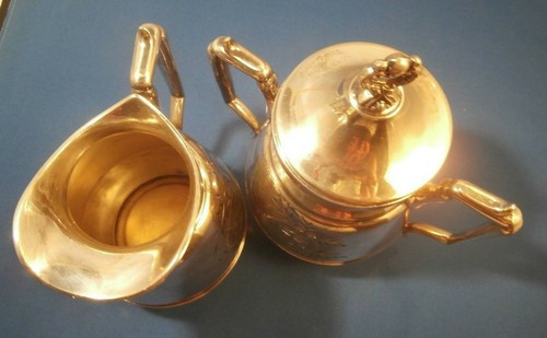 Antiguo té/café Simpsom Hall Miller & Co plata azúcar y leche plata flores - Imagen 6 de 10
