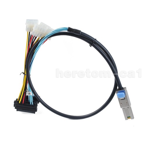 Mini SAS SFF-8088 to SAS SFF-8482 Male 29Pin with 4Pin IDE Power Drive Cable - Picture 8 of 11