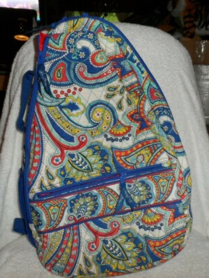 Vera Bradley Sling Tennis Backpack in Marina Paisley Pattern Blue, Red, White VERA BRADLEY Marina Paisley Sling Tennis | Mercari main image 2