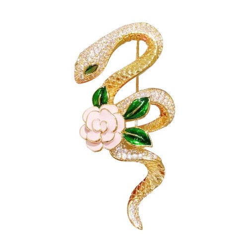 Vintage Snake Brooch Flower Snake Pin Rhinestone Snake Y7Y4 Jewelry Brooch Y7S0 - Picture 13 of 13