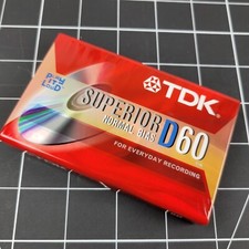 Cassette Tape Blank NEW TDK D-60 - 1 Pack Sealed  D69 60DB 