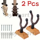 Guitar Hanger Hook Holder Wooden Base Steel Guitar Hook Adjustable Wall Mount US
