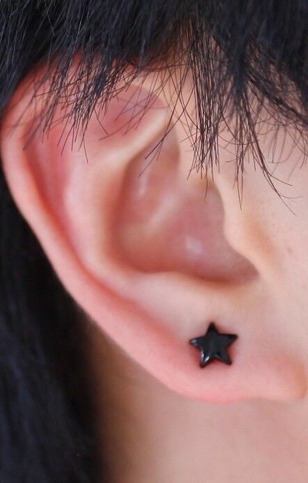 Black star cheap stud earrings