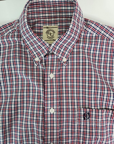 Gunnison Creek Outfitters Red Blue Plaid Button Down Casual Shirt Mens Large - Picture 2 of 6