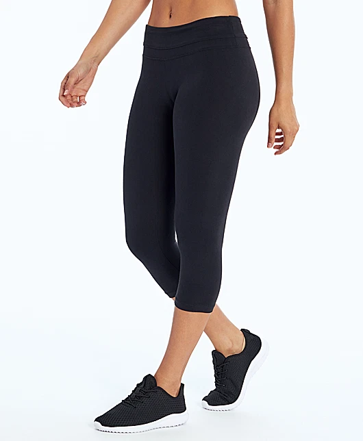 NWT MARIKA Sport Active Running Yoga Performance Capri Leggings Black  Pocket S