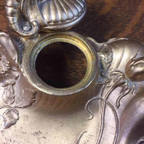 Antique Victorian Jennings Brothers Dragonfly Inkwell Art Deco 146 J.B. Ink Well - Bild 9 von 14