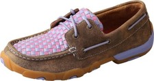 Twisted X Women's Driving Mocs D-Toe, Bomber / Woven Purple