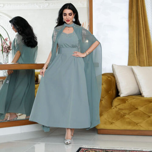 Maxi Vestido Abaya Mujeres Musulmán Capa Capa Noche Caftán Batas Largas Vestidos Dubai - Imagen 25 de 36