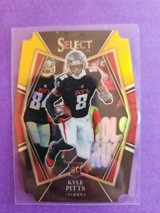 2021 Panini Select Premier Level Die-cut Gold & Black Prizm Kyle Pitts 146 RC