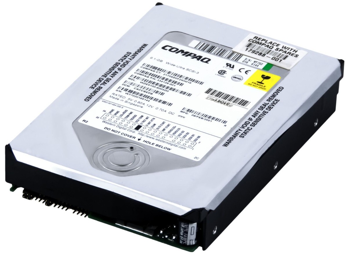 Hard Drive Compaq WDE9100 334128-001 9.1GB 7200 RPM SCSI 68