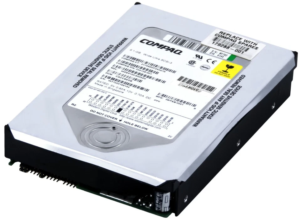 Hard Drive Compaq WDE9100 334128-001 9.1GB 7200U/Min SCSI 68-pin 3.5'' Inch - Image 2 of 3