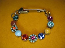 MARIANA BRACELET SWAROVSKI CRYSTALS MOSAIC BLUE TURQUOISE PINK RED MULTI Flower 