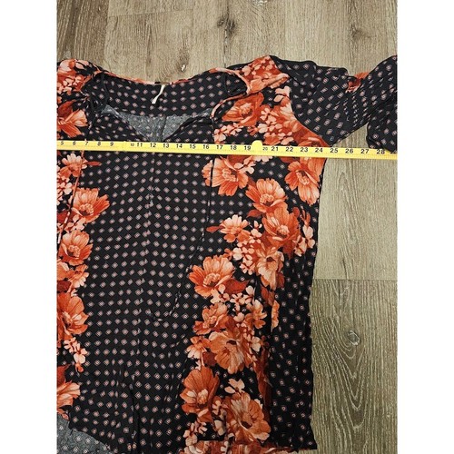 Free People Romper Sunset Boulevard Women Medium Floral Peasant Oversized Boho - Picture 11 of 13