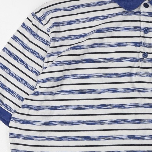 James Pringle Men's White Striped Polo Shirt XL - Picture 8 of 12