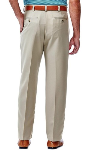 Haggar coole 18 Gab klassische Passform einfache Taille khaki Hose 34W x 29L - Bild 3 von 4