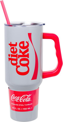 Coca Cola Diet Coke Vertical Ribbon 40Oz Stainless Steel Tumbler W Handle