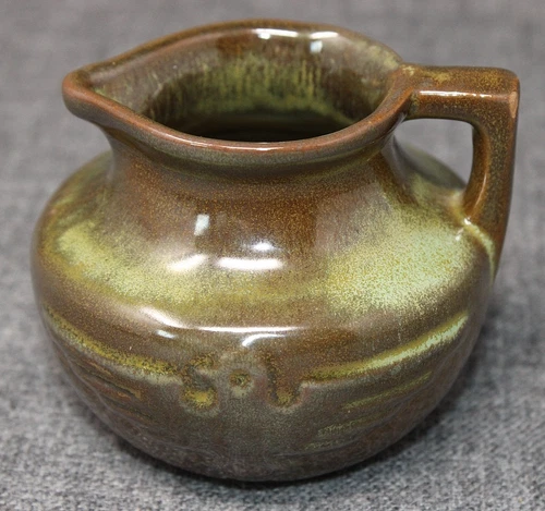 FRANKOMA POTTERY Eagle Thunderbird Mini Pitcher #555 Prairie Green, 2.5" VGUC