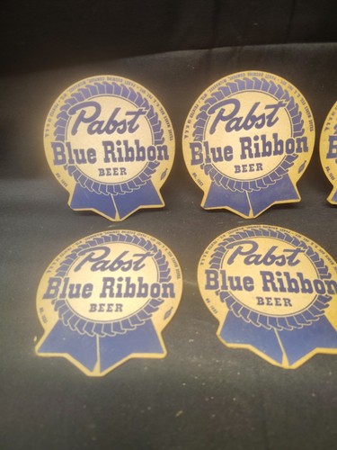 Vintage Pabst blaues Band Bär Untersetzer mit Band blau und weiß Menge 6 - Bild 2 von 14