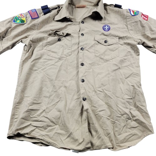 Boy Scouts of America BSA Shirt Mens XL Button Up Short Sleeve 100% Cotton - Picture 1 of 6