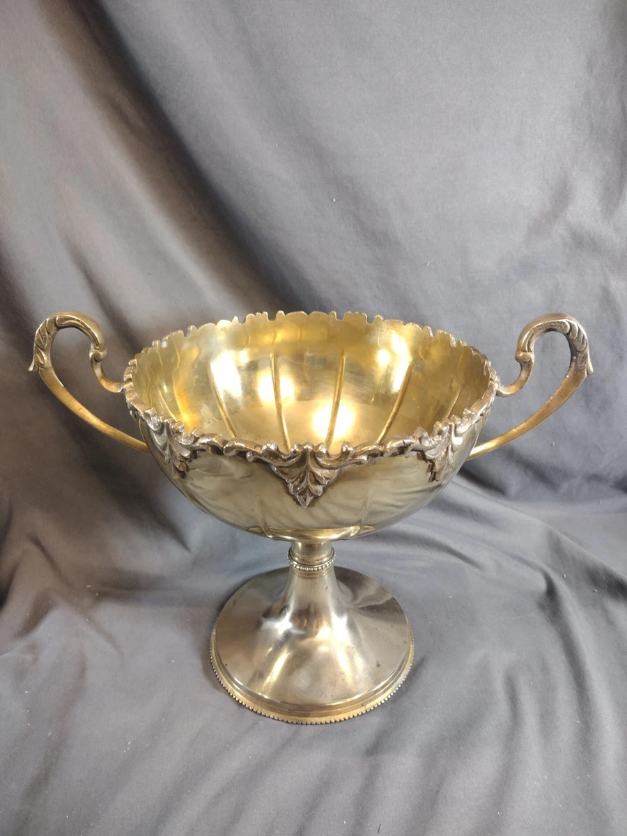 Ancien Trophée vintage 33 cm - Coupe - vase - Chrome - marbre noire