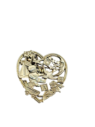 Title: Vintage Baby, Rocking Horse & Butterfly Brooch Lot – Mixed Metal & Enamel - Picture 5 of 9