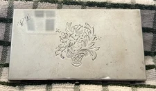 Vintage Hallmarked Wadsworth Sterling Silver .925 Heavy Cigarette Case Engraved