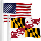 New ListingCombo Pack: American Usa Flag 3x5 Ft & Maryland Flag 3x5 Ft, Both Printed
