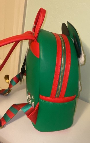 Loungefly Disney Mickey Mouse Elf Holiday Christmas Mini Backpack - Picture 7 of 8