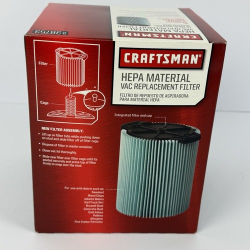 Craftsman Hepa Media Vac Replacement Filter CMXZVBE38753 Filter For 5 To 20 Gal - Picture 3 of 10