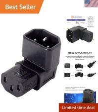 IEC 320 C14 Male to C13 Female 90 Degree UP Angled Power Extension Connector ...