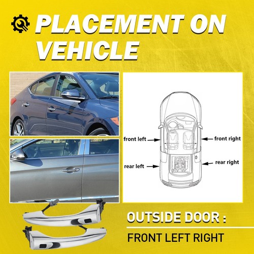 Front Outside Door Handle LH+RH For 2017-2020 Hyundai Elantra Sedan w/Smart Key - Picture 8 of 10