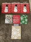 Set of 8 ~ Hallmark Assorted Christmas Holiday Gift Bags Snowman & Snowflakes