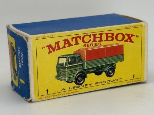 Matchbox Lesney Original BOX ONLY No. 1 Mercedes Truck. Vintage 1968 Free Ship