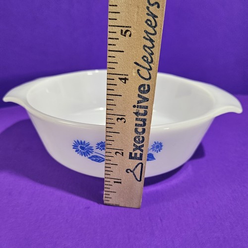 Vtg Anchor Hocking Fire-King Blue Cornflower 1 Quart Casserole Dish NO LID USA - Picture 9 of 9