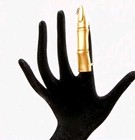 Schiaparelli Articulated Finger Brass Ring in Gold — photo 2
