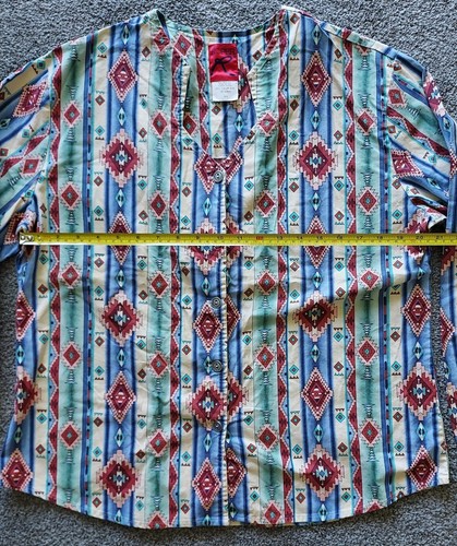 Womens Vintage Roper Aztec Tribal Turquoise Western Shirt Size Xlarge - Picture 7 of 14