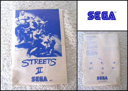 Streets of Rage II 2 (1992) Manual for Sega Mega Drive Video Game