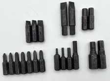 20pc APEX Industrial Driver Bits Lot - Phillips ACR, Slotted, Torx, Hex SAE 1/4