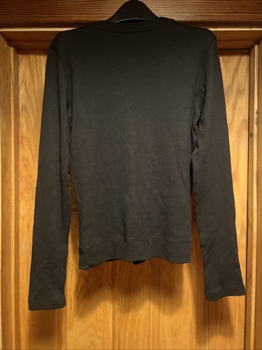 Theory Tiny T-shirt manica lunga nera costina compatta nuova grande L - Foto 6 di 6