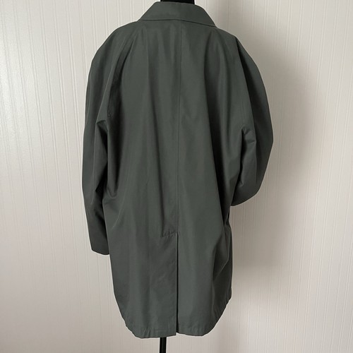 Towne Mens Trench Coat 42 Regular Gray Collared Pockets Rain Jacket Business - Picture 4 of 9