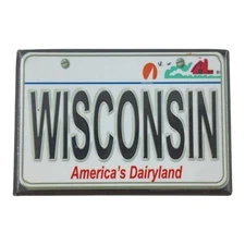 Wisconsin Refrigerator Fridge Magnet License Plate America's Dairyland Souvenir