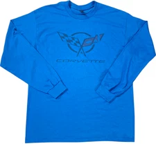 Men's corvette long sleeve T-shirt c5 Corvette logo vintage  logo color soft