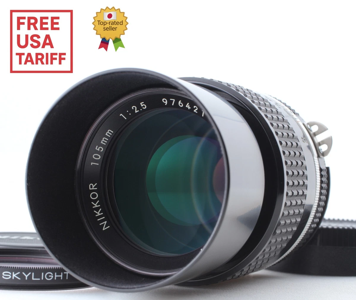 Nikon AI-S Camera Lenses 105mm Focal f/2.5 Maximum Aperture for