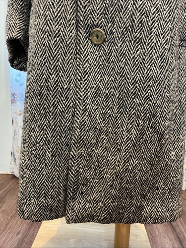 Vintage Burberrys Irish Hand Woven Tweed Long Coat Made In England 1950s RARE - Picture 4 of 24