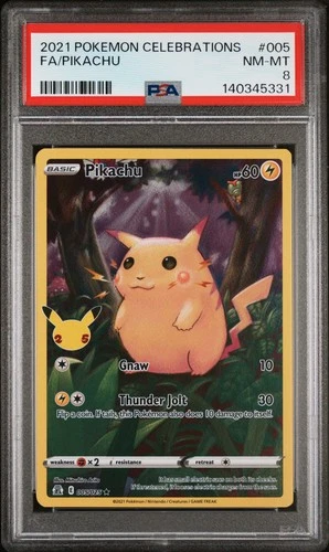 2021 POKEMON CELEBRATIONS #005 FULL ART/PIKACHU PSA 8