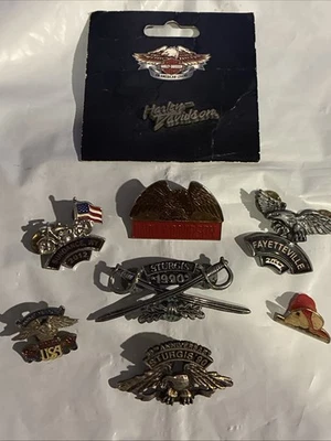 Lot Of 8 Harley-Davidson Vest Hat Jacket Pins 1990/2012/2017 - Image 1 of 4