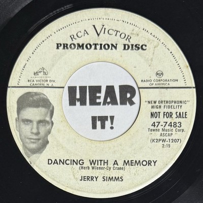 Teen Ballad /Rock & Roll Oldies 45 JERRY SIMMS Dancing / Partners RCA promo hear